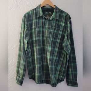 Prana Plaid Flannel Shirt Size Large